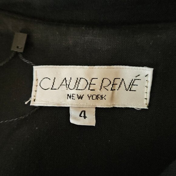Vintage Claude Rene Black Linen Button Maxi Dress S- 4 - Picture 8 of 8